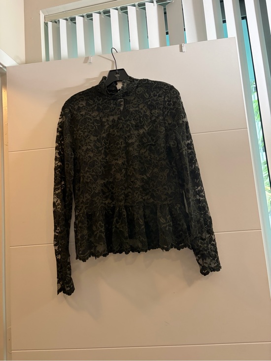 Ganni Tops - Ganni Black Lace Peplum Top